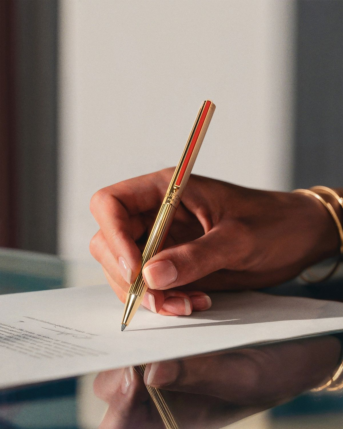 Lawyer writing with a fountain pen